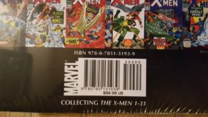 Photo of the rear cover of The X-Men Omnibus, Vol. 1 variant Kirby Cover, courtesy of Matthew Columbus.