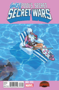 Gwenpool's debut on the cover of Deadpool's Secret Secret Wars #2