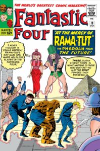 Kang debuts in the Marvel Universe as Rama-Tut on the cover of Fantastic Four (1961) #19