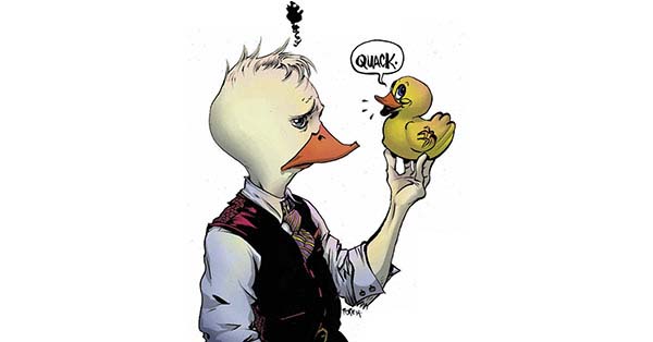 Guide to Howard the Duck, a reading order and collecting guide featuring the cover of Howard the Duck (2015B) #1 drawn by Paul Pope