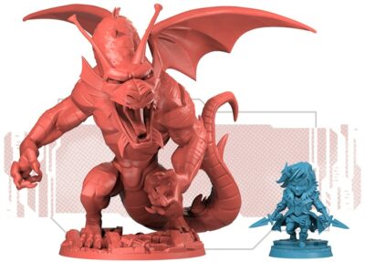 Marvel United Multiverse Fin Fang Foom Game Piece Render with Loki