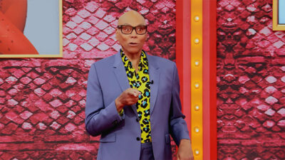RuPauls Drag Race Season 16 Episode 09 - See You Next Wednesday Neo-Goth design challenge - workroom RuPaul mid-shot