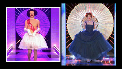 RuPauls Drag Race UK vs The World Season 2 Episode 05 - Seven the Rusical - When I Glow Up runway Gothy Kendoll compare