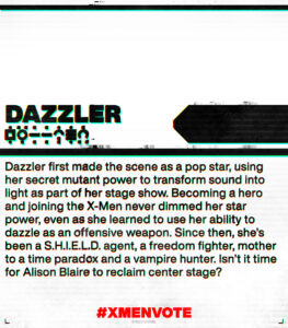 X-Men Vote 2023 - Dazzler bio